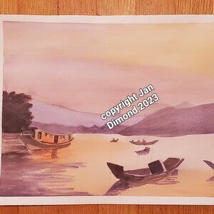 Watercolor Painting Original Art, Signed, One-of-a-Kind - Not a Print 20"x14"